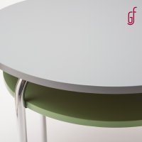 Funkcionalismus Stůl kulatý s deskou v lubu ST34, funkcionalismus